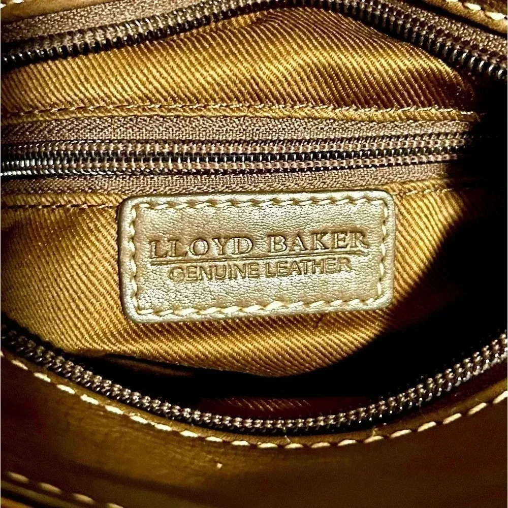 Gently Used LLOYD BAKER Brownish Taupe Leather Crossbody - Picture 4 of 5